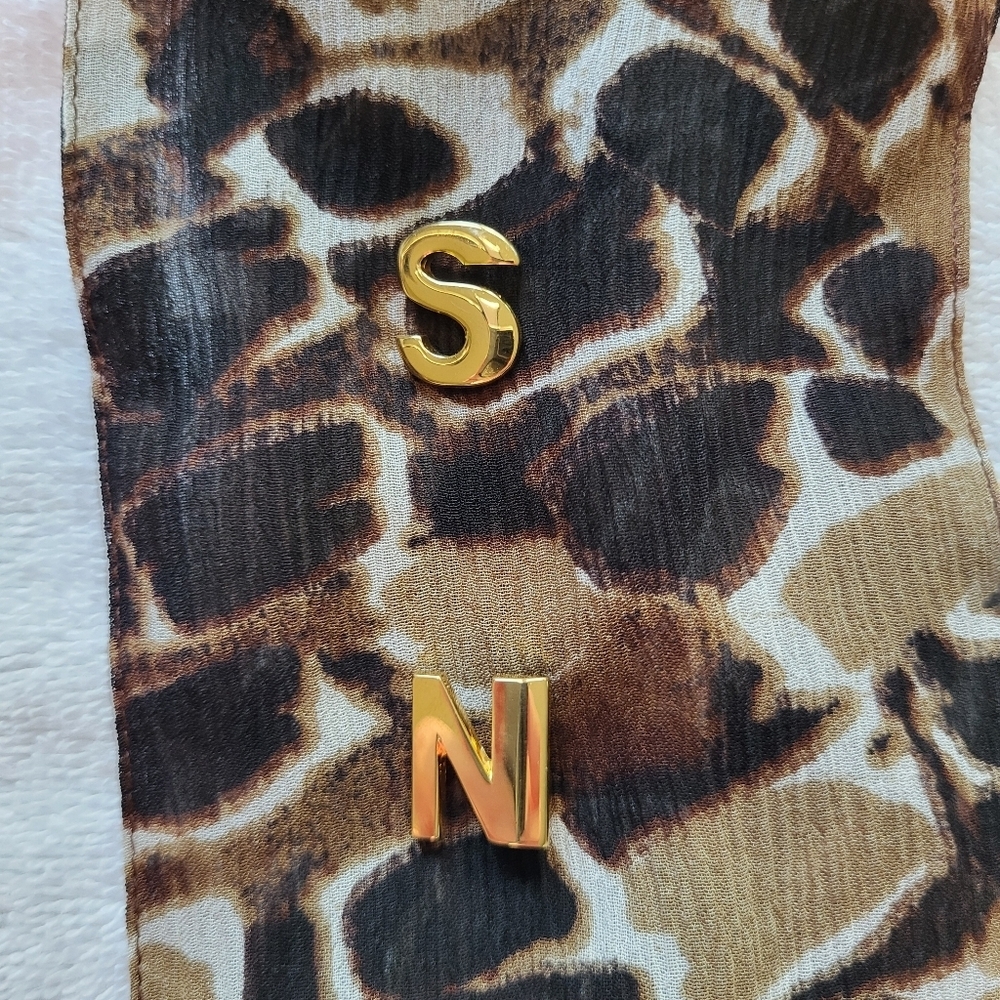 Gold Tone MONOGRAM Lapel Pin - Brooch - Scarf Pin